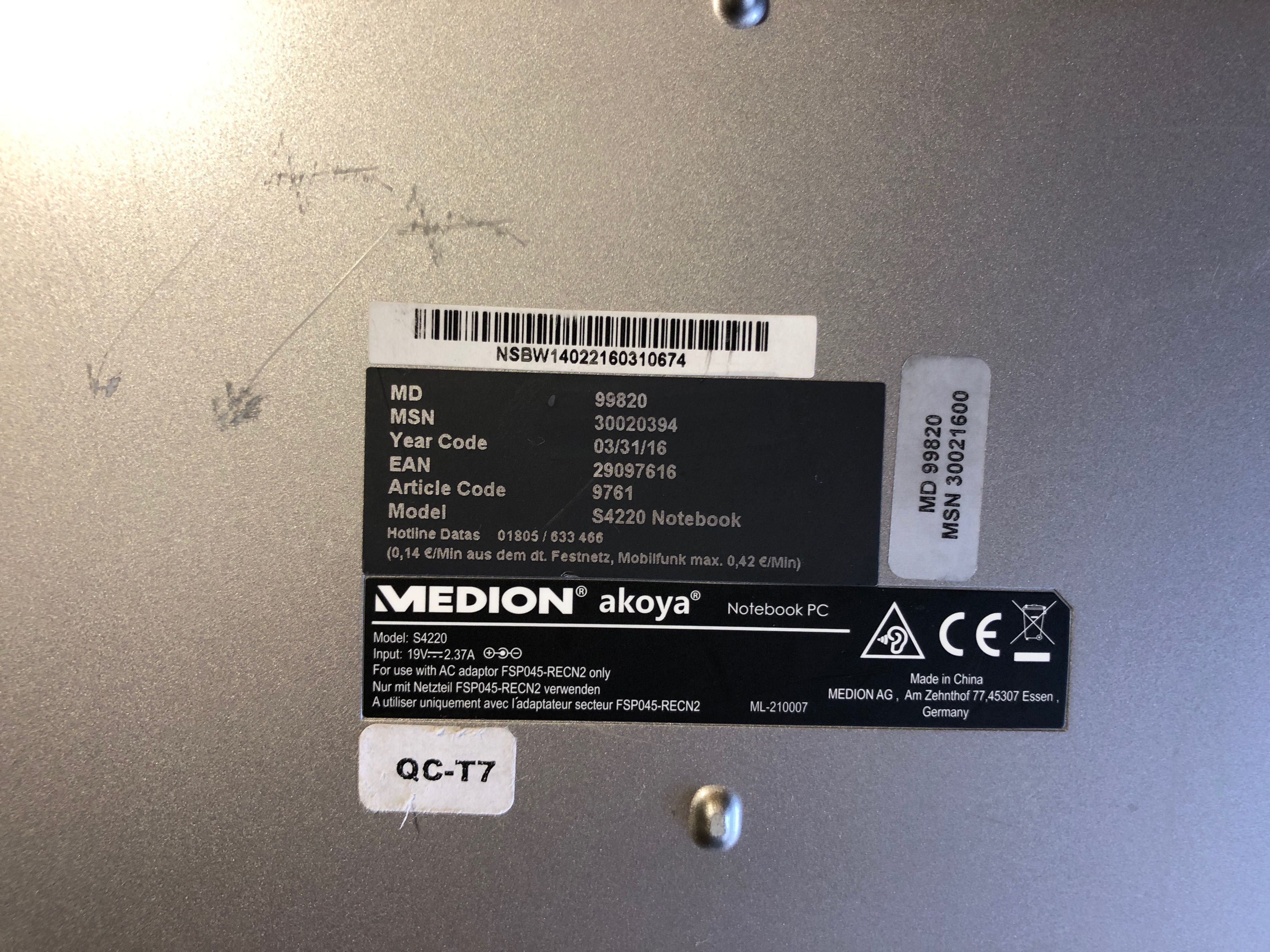 Ноутбук Medion MD 99820   S4220 під заміну мультиконтролеру