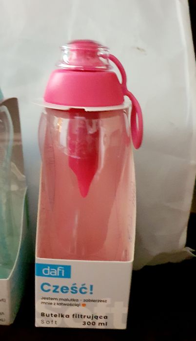 Dafi butelka filtrującą 0.3 l + 1 filtr czerwona niebieska różowa