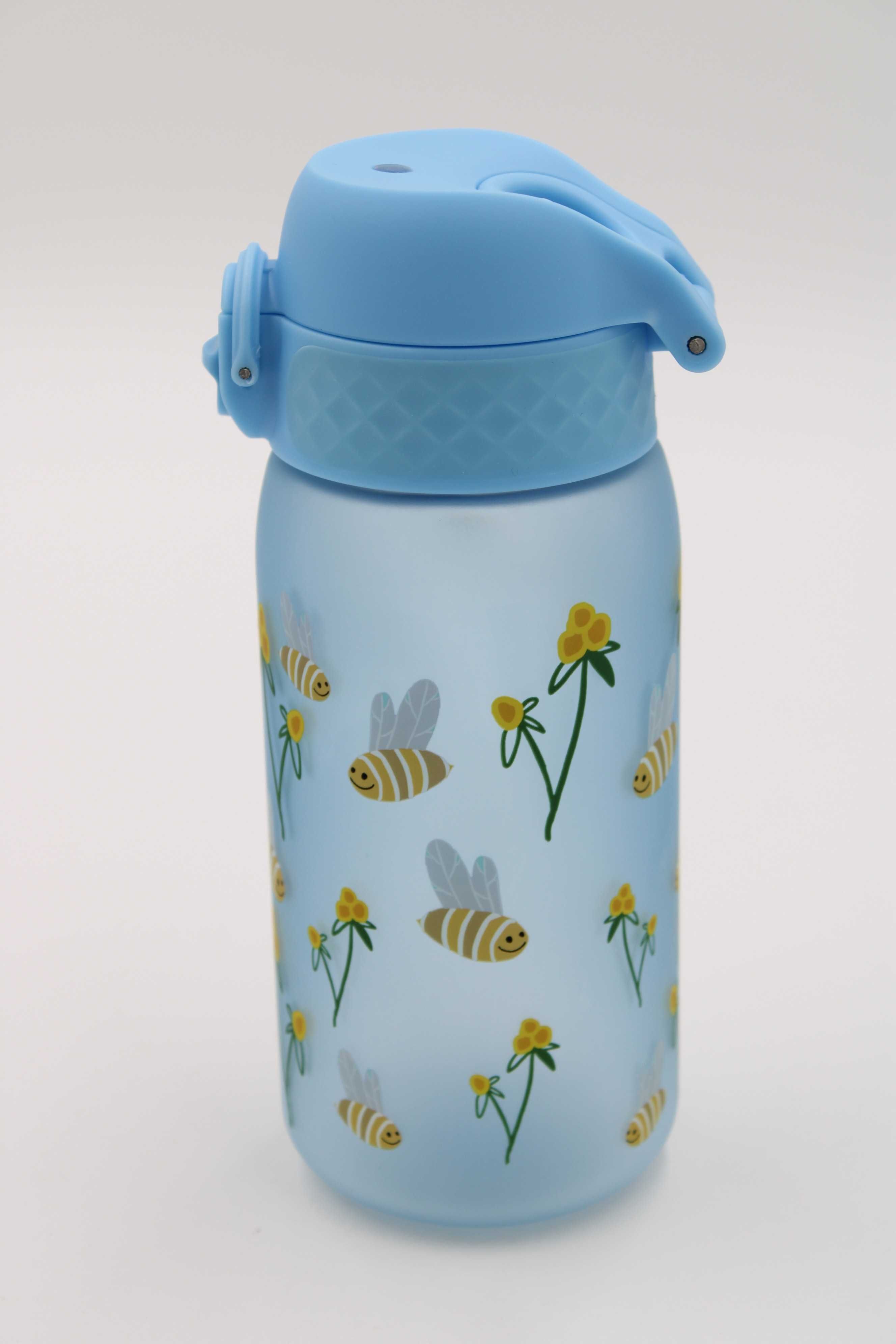 Butelka Bidon na wodę dla Dzieci Ion8 Pszczółki i kwiatki 400ml Blue