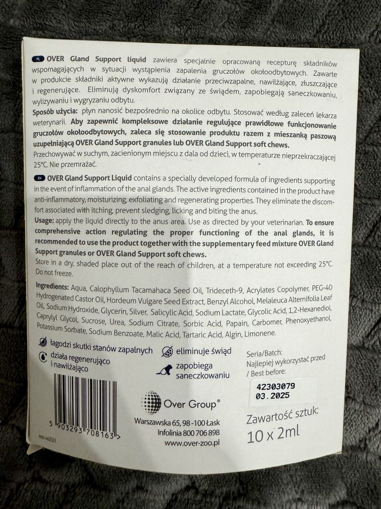 Płyn na gruczoły okołoodbytowe na saneczkowanie dla psow