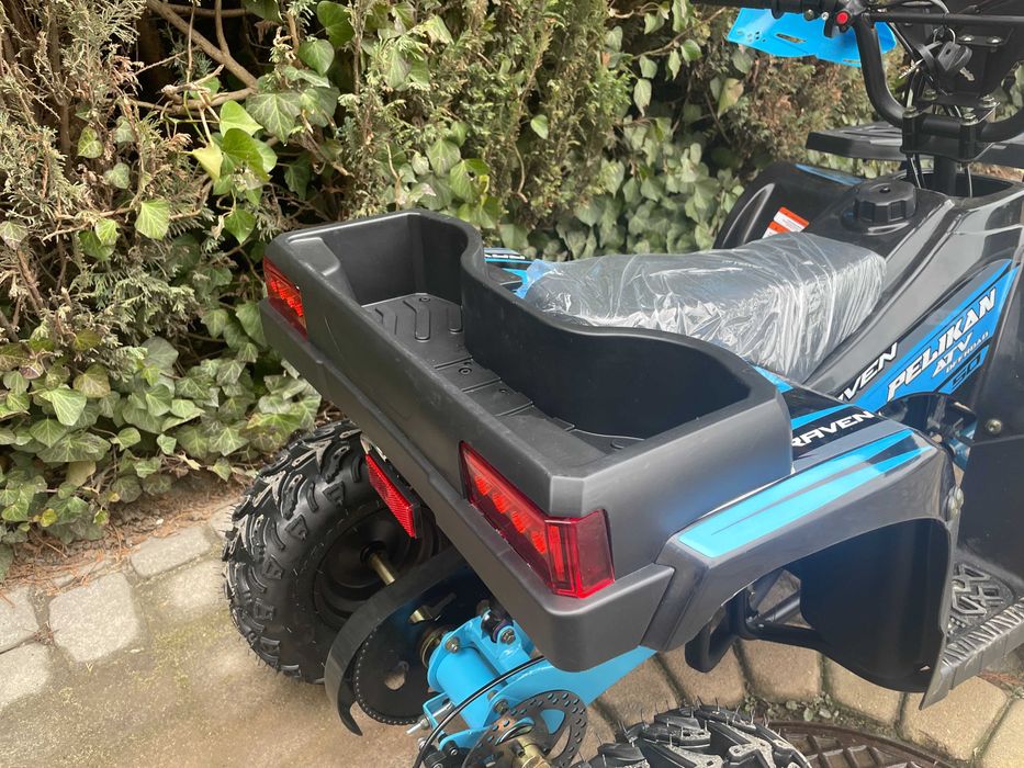 QUAD 50 cc Pelikan Raven M14 Duża Rama XL Oparcie Ledy Duże Koła  Raty