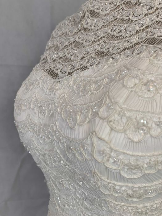 Nowa z metką zjawiskowa suknia ślubna rybka 38 M ivory prosta syrenka