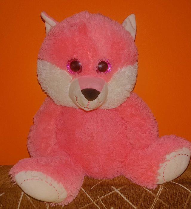 Smiki / Smyk / różowy lis z dużymi oczami / lisek / 42 cm