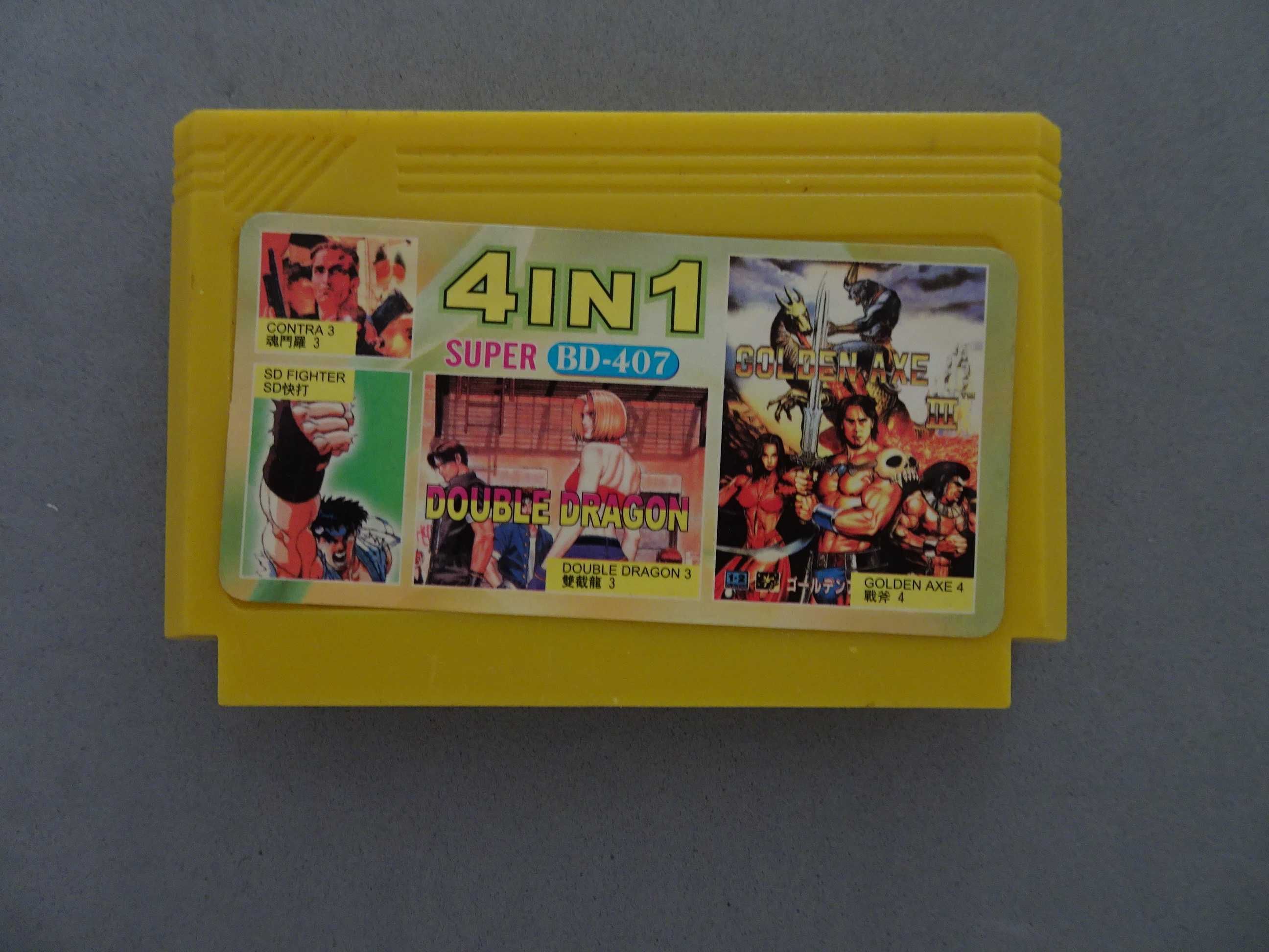 Jogo Famicom 4 in 1 Contra 3 SD Fighter Double Dragon 3 Gonden Axe 4