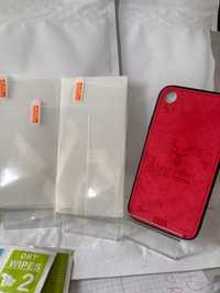Iphone XR 3szt. szkieł hartowanych 9H + etui czerwone