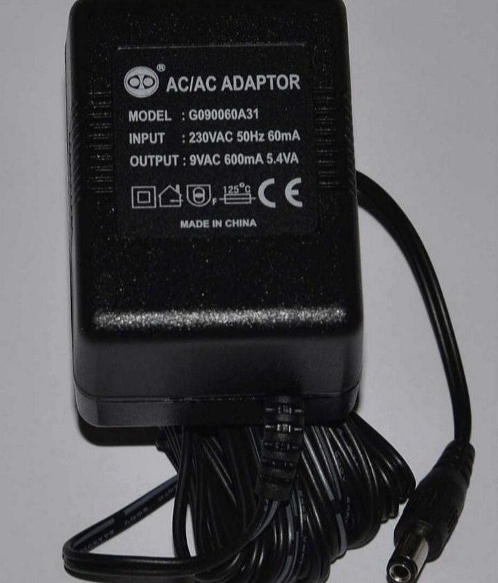 zasilacz AC 9V 600ma
