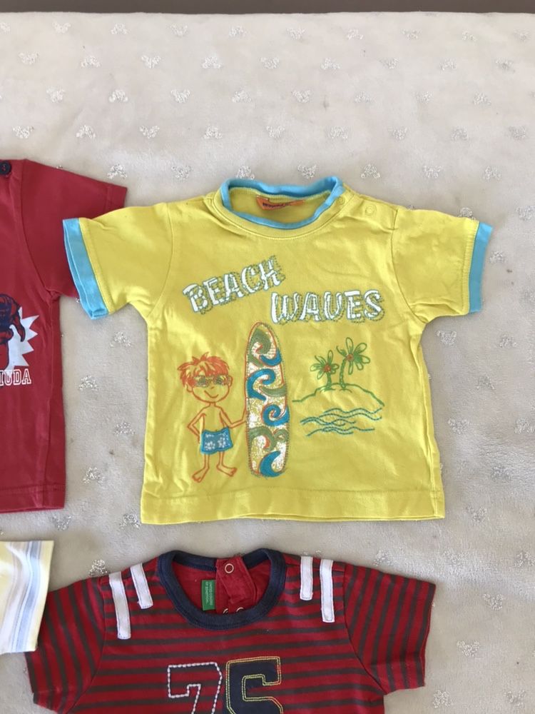 Conjunto 4 t-shirts de menino 3-6 meses