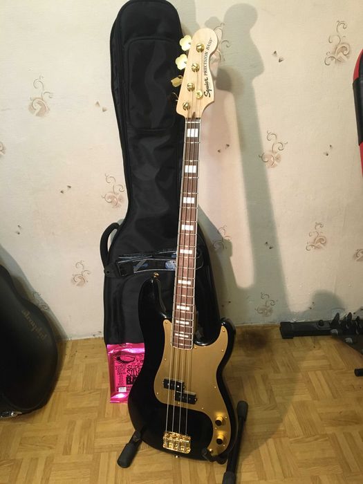 Squier 40th Anniversary Precision Bass Gold Edition BLK jak nowy