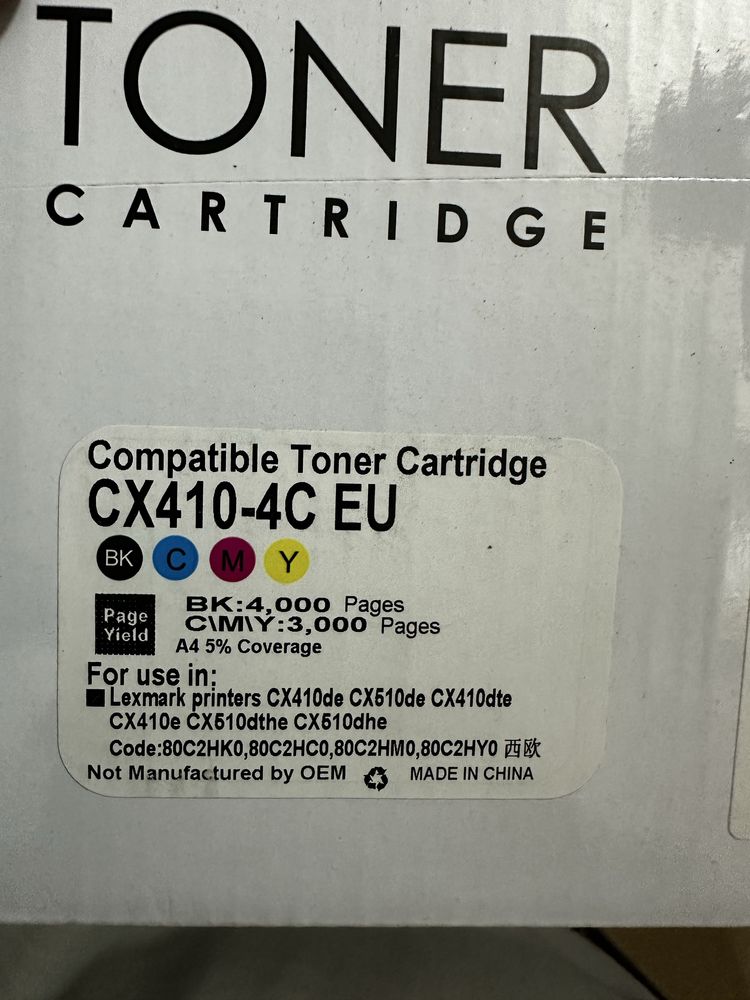 4-кольорові сумісні картриджі з тонером CX410 CX510 високої ємності
