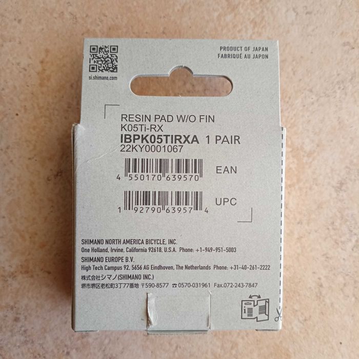 Pastilhas de travão de disco em resina Shimano K05Ti-RX