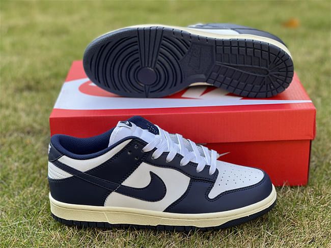 Кросівки Nike Dunk Low Vintage Navy Найки Данки сині білі ретро