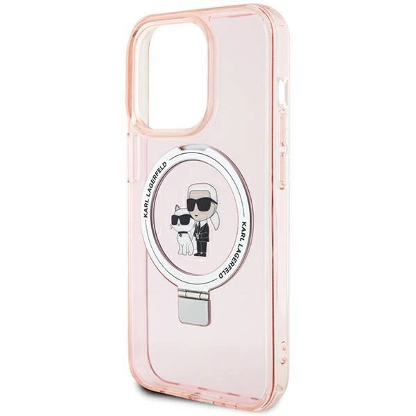 Etui Ochronne Karl Lagerfeld Ring Stand dla iPhone 15 Pro Max - Różowe