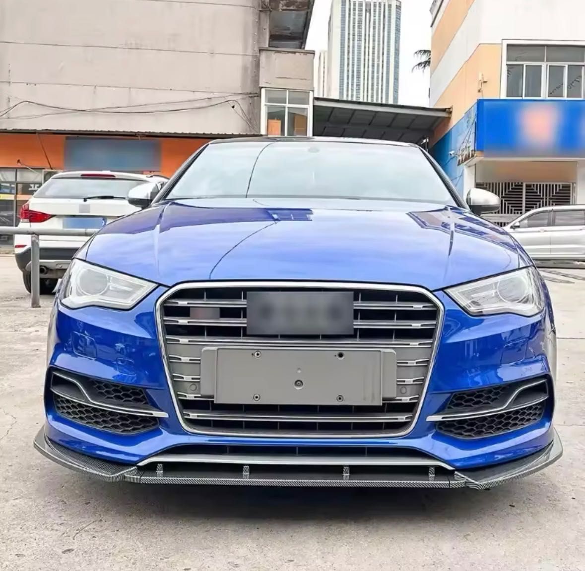 Губа на передний бампер AUDI A3 S3 накладка на бампер сплитер обвес