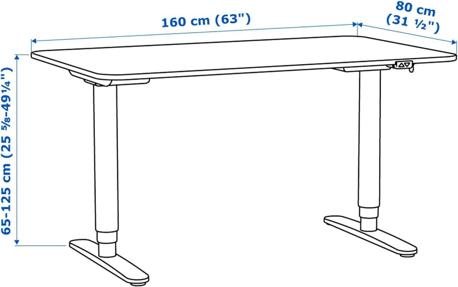 BEKANT biurko z elektryczną regulacją wysokości 160x80cm Ikea