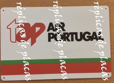 TAP Air Portugal Réplica de Placa de Metal Publicidade Vintage 30x20cm