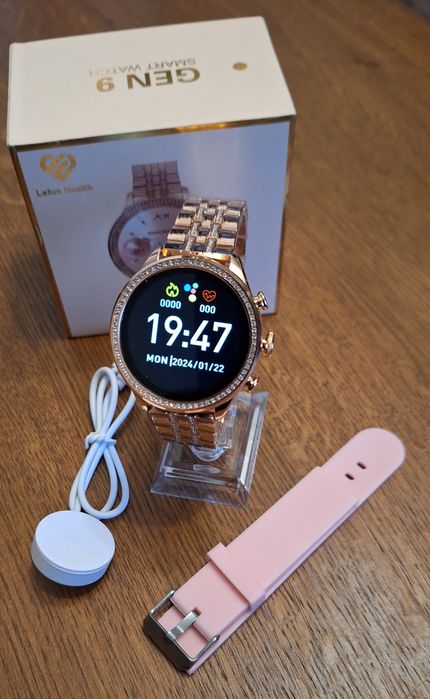 Smartwatch zegarek damski na bransolecie - POLSKIE menu + pasek