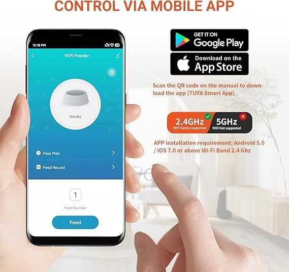 Balimo 3L 2.4G WiFi automatyczny dozownik karmy z timerem
