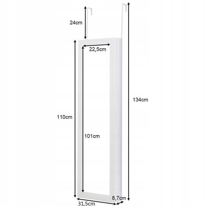 Szafka na biżuterię z lustrem toaletka biała Costway