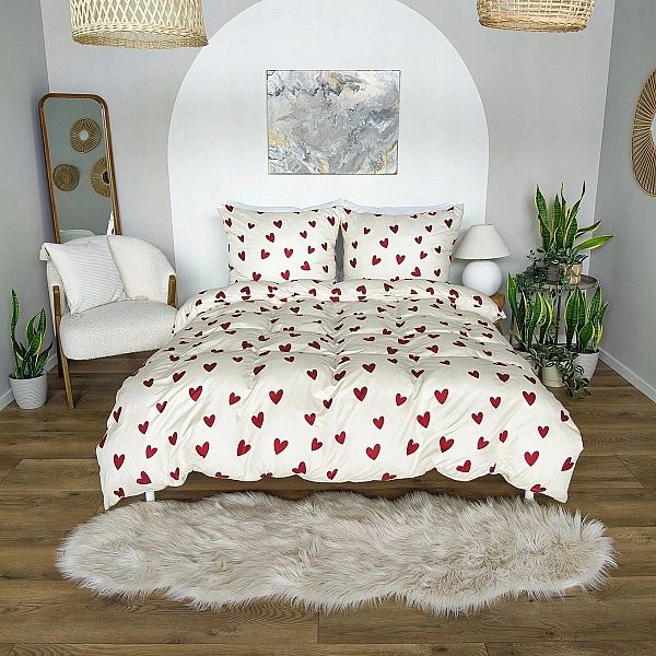 Pościel 220x200 MIKROFIBRA poszewki 70x80 KOMPLET Eusebia Home W SERCA
