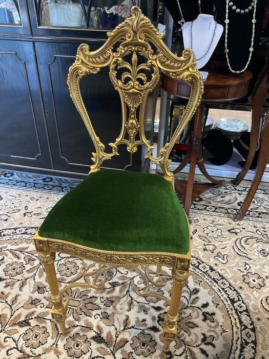 Cadeira em metal vintage costas 95 cm assento 51 cm altura