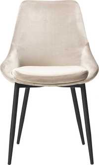 Krzesło tapicerowane aksamitne Sierra ciemny beż, czarne nogi