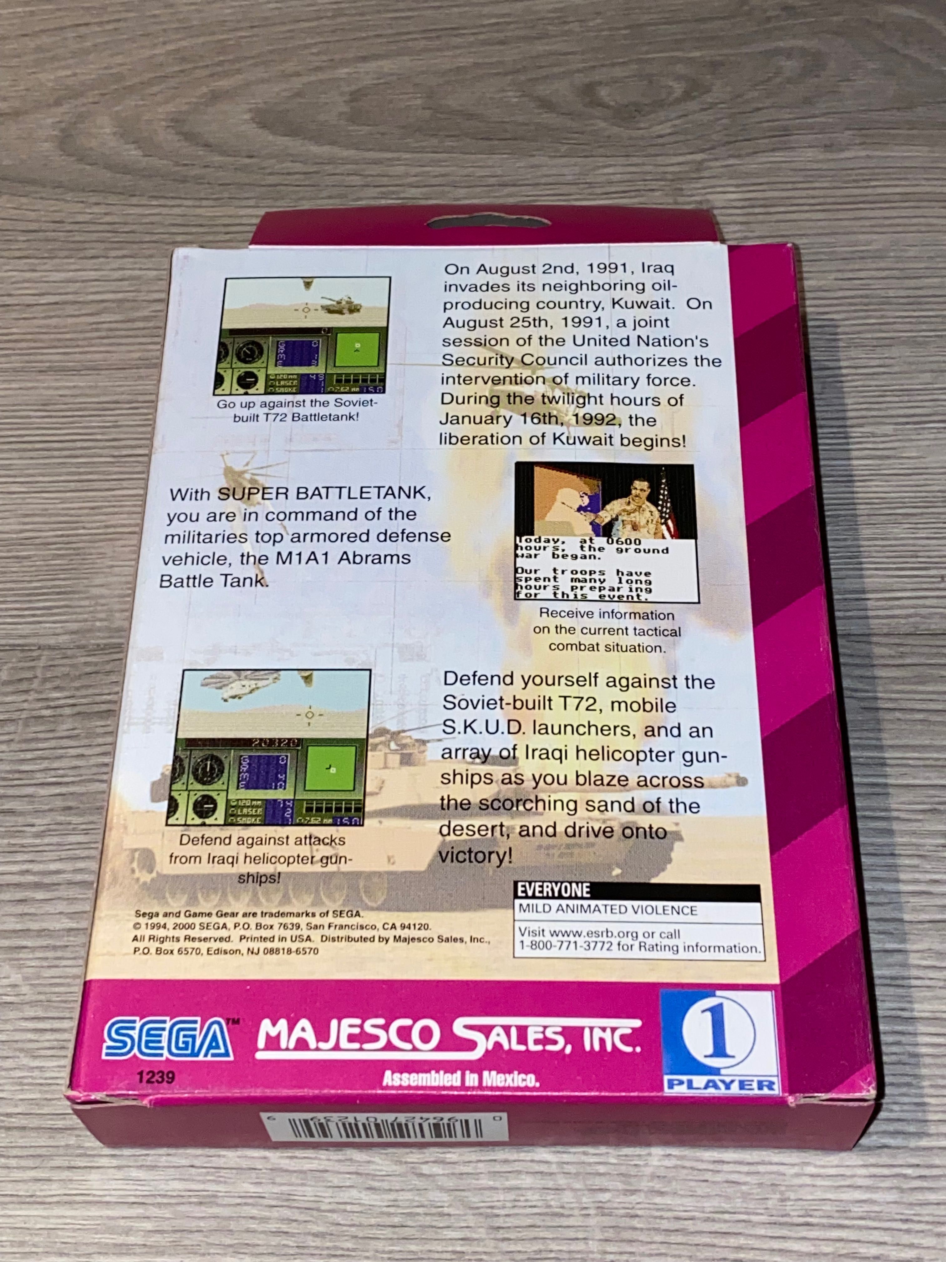 Super Battletank / Sega Game Gear / NTSC / BOX