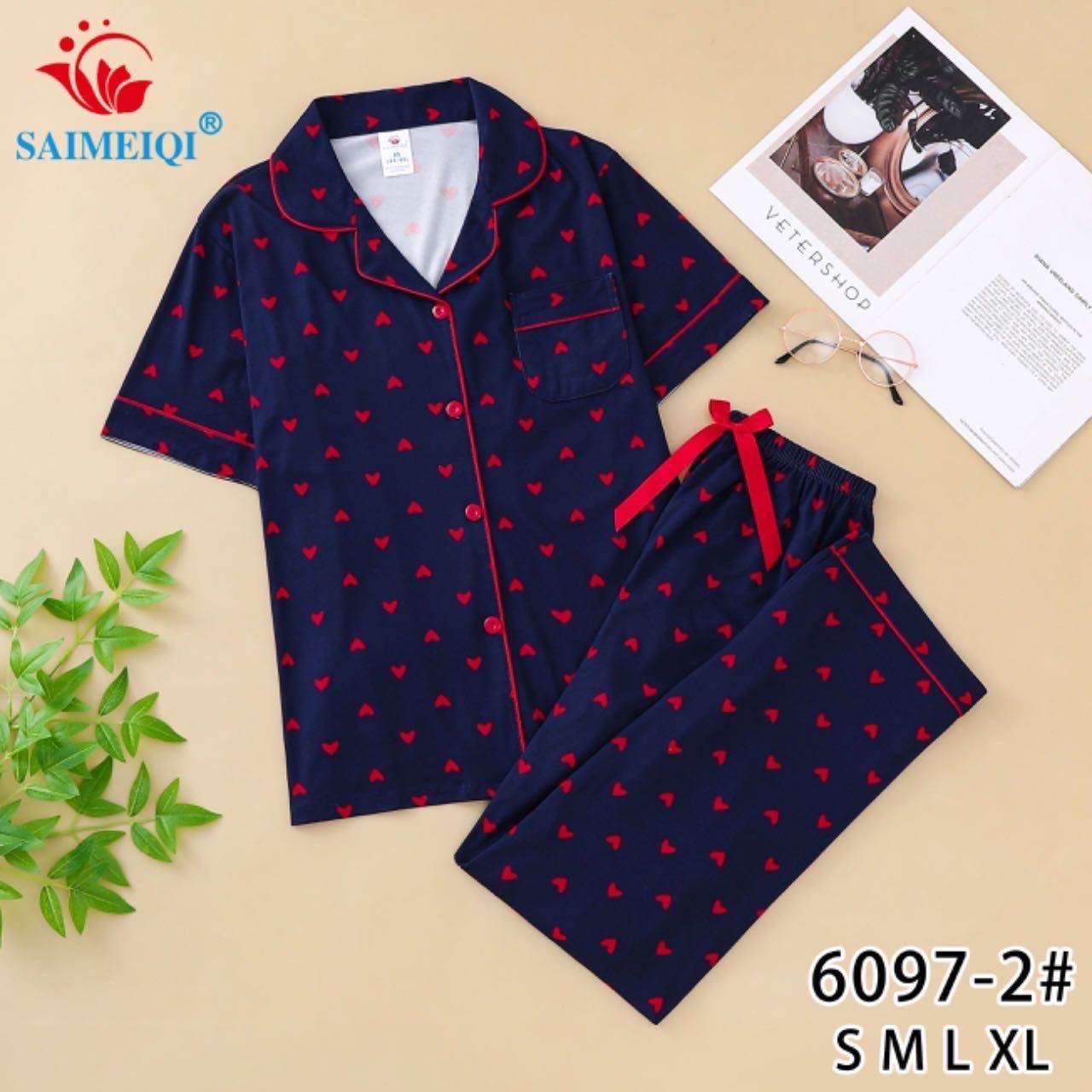 Женская пижама рубашка и брюки S - XL