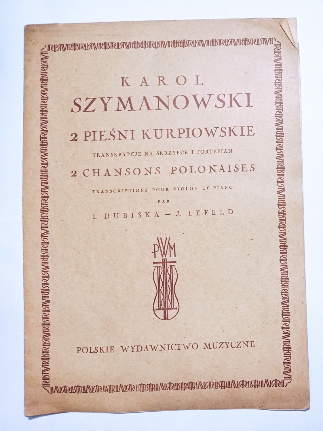 Szymanowski 2 pieśni kurpiowskie na skrzypce i fortepian plus druga