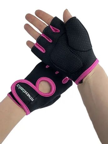 Перчатки для фитнеса "Fitness Basics" размер L Черно-розовый