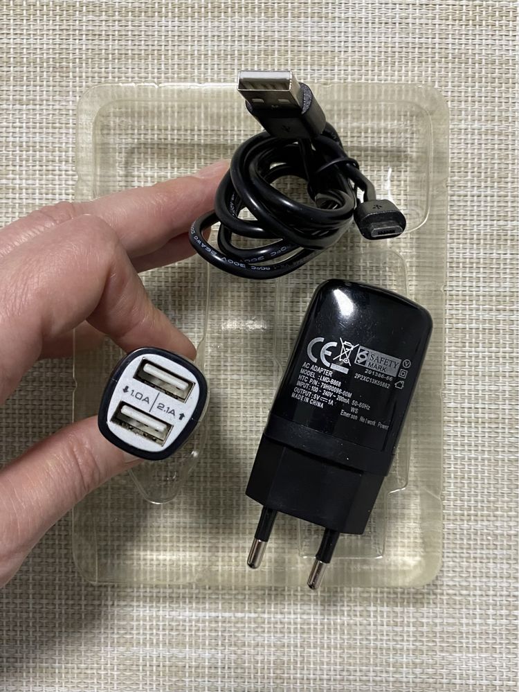Зарядное устройство lenovo сеть+авто, usb 2.0 - micro usb, 1,2м black