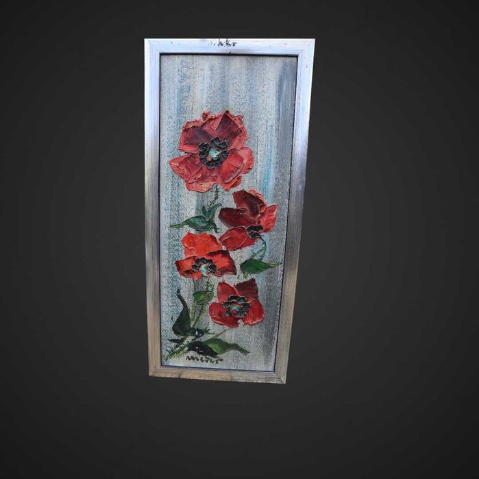 Obraz olej na desce MAKI sygnowany B5/051166