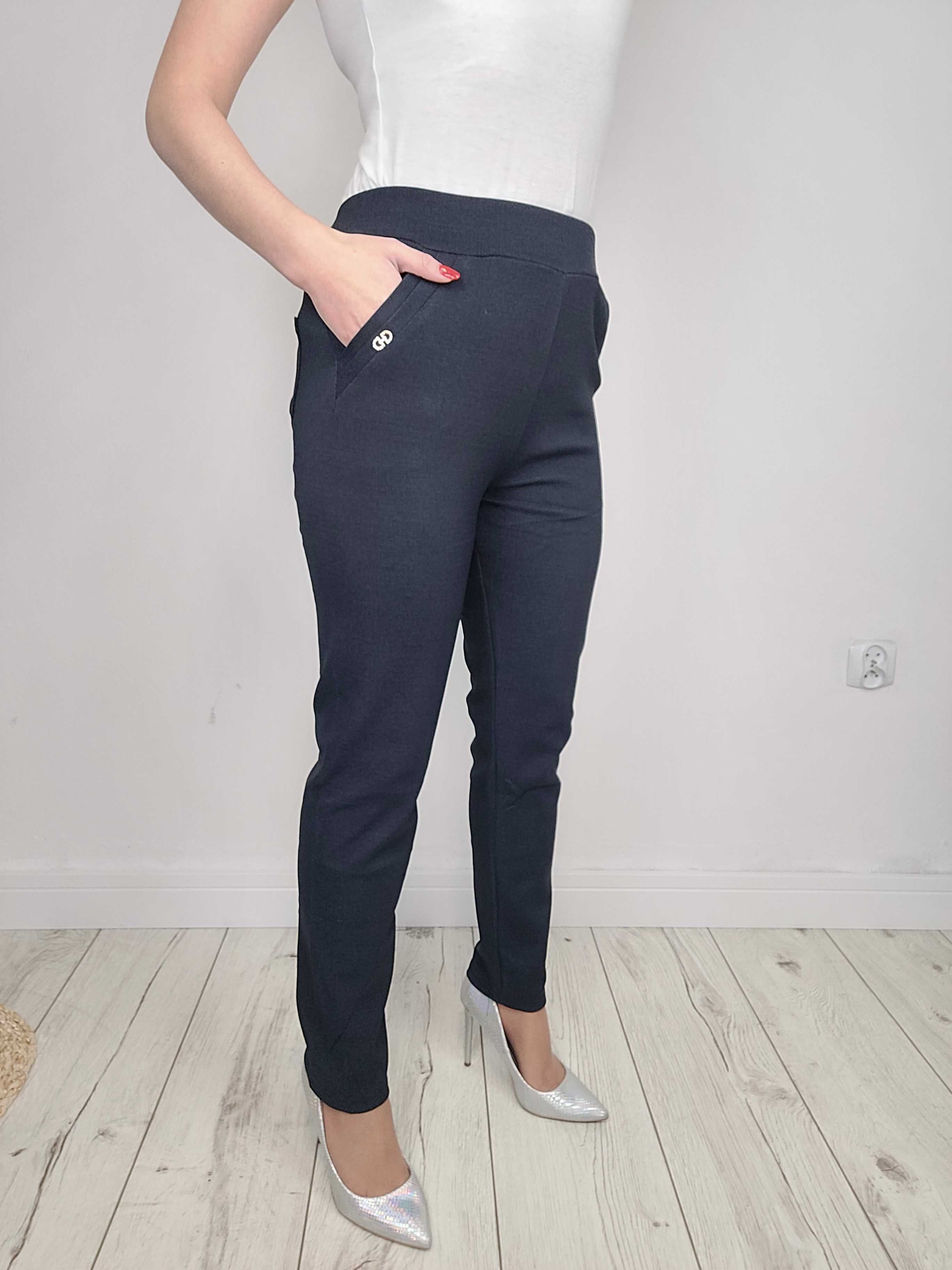 CZARNE spodnie XXL-6XL elaganckie klasyczne damskie spodnie