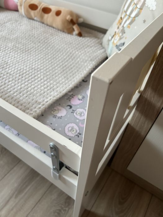 Łóżko Kritter 70x160 komplet łóżeczko ikea materac barierki