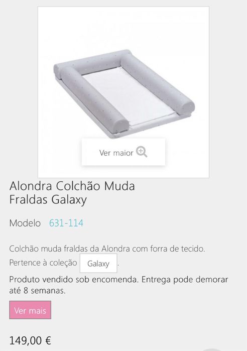 Trocador de fraldas -  Almofada