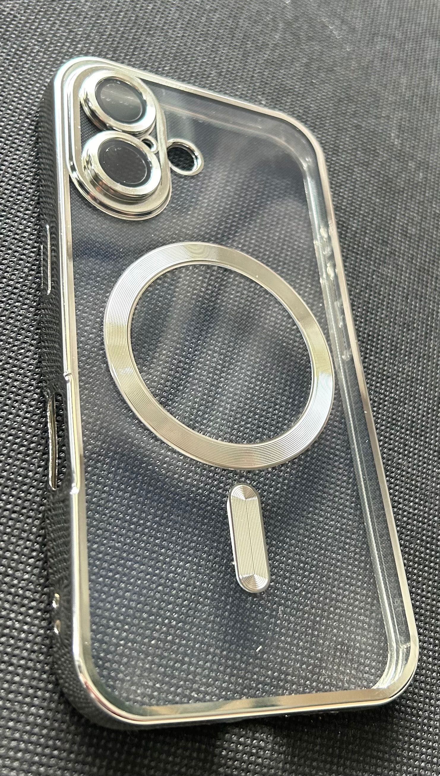 Magnetyczne etui do iPhone 16 + HD szkło hartowane Silver