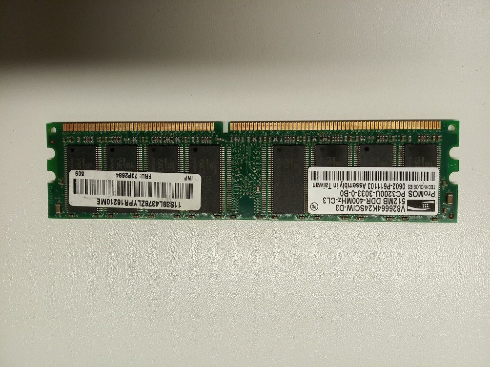 Memórias RAM DDR 512 Mb e 1 Gb