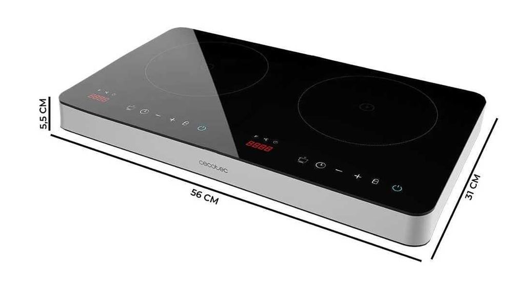 Placa Indução Portátil 2 Fogos Cecotec – Campismo e Uso Portátil e V2L