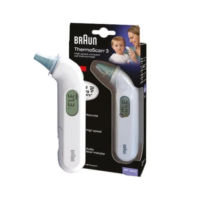 outlet termometr elektroniczny braun thermoscan3 irt3030 lcd biały
