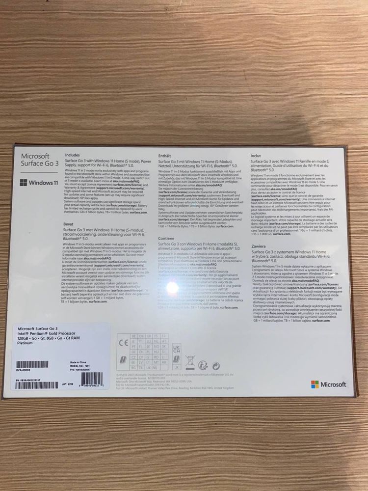 Планшет Microsoft Surface Go 3 - 8/128GB Platinum