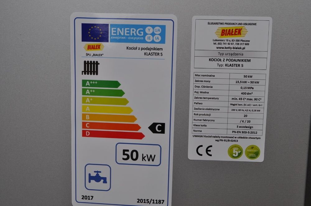 Kocioł Piec Kotły Pleszewskie Producent 50 kW z podajnikiem ekogroszek