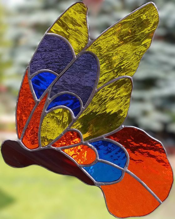 Zawieszka okienna witraż Motyl szkło witrażowe Tiffany