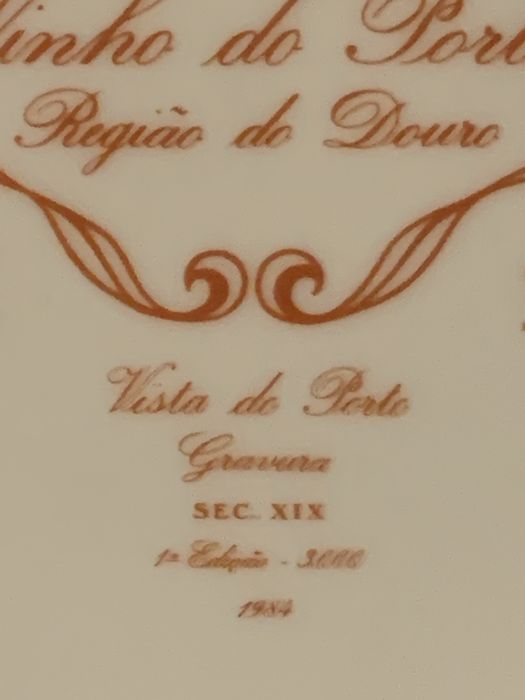Prato decorativo Vista Alegre - Coleção Vinho do Porto