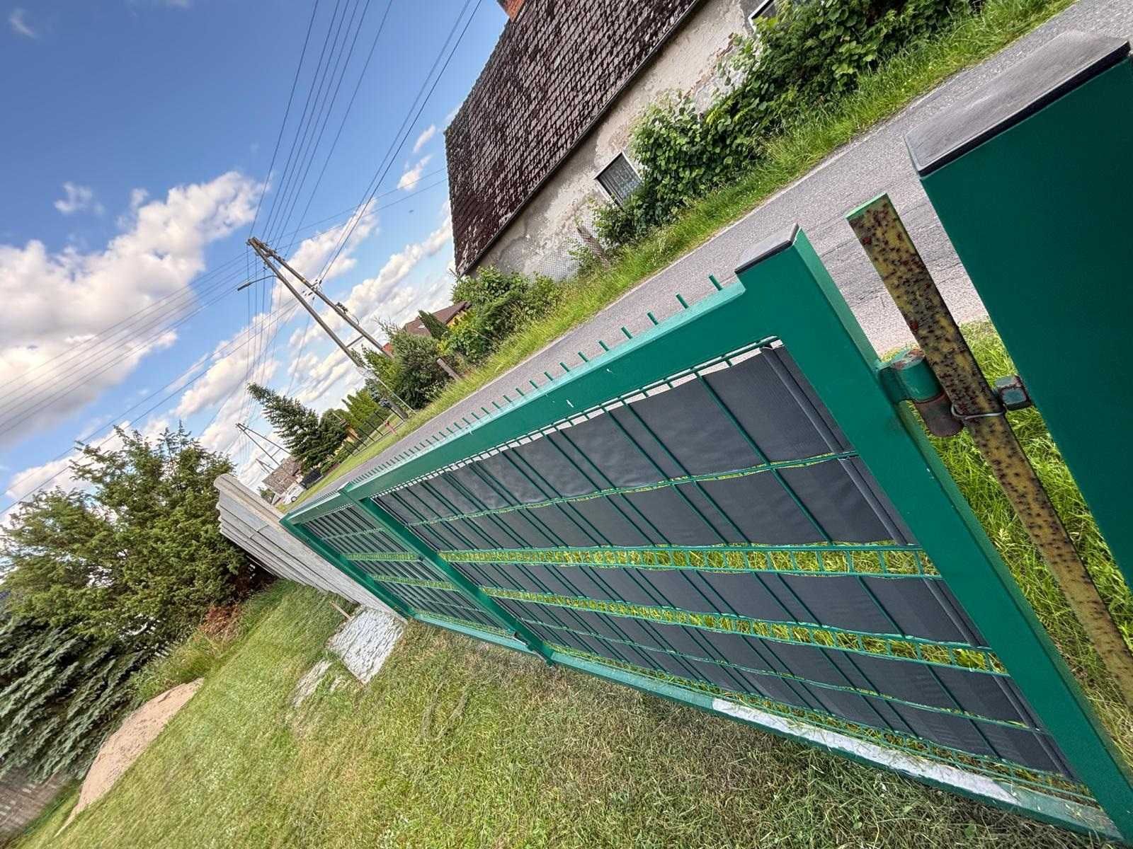 Brama wjazdowa dwuskrzydłowa 4,6 m x 1,6 m - stan BDB - ze słupami