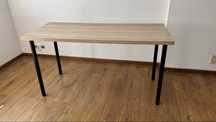 biurko Ikea 140 x 60 dąb bejcowny stolik