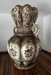 Porcelanowy wazon – lata 50/70 – ręcznie zdobiony, złocenia
