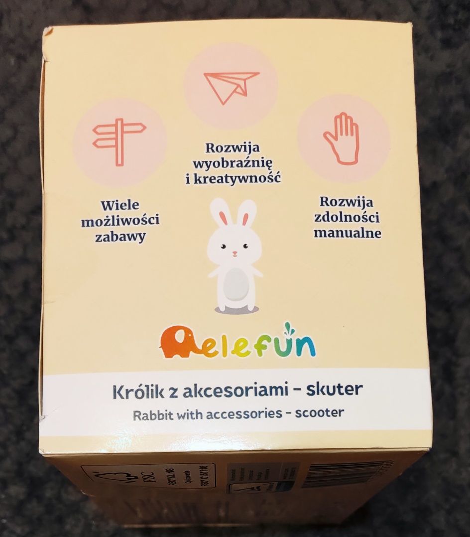 Elefun Królik z akcesoriami Skuter Figurka Króliczek Pojazd