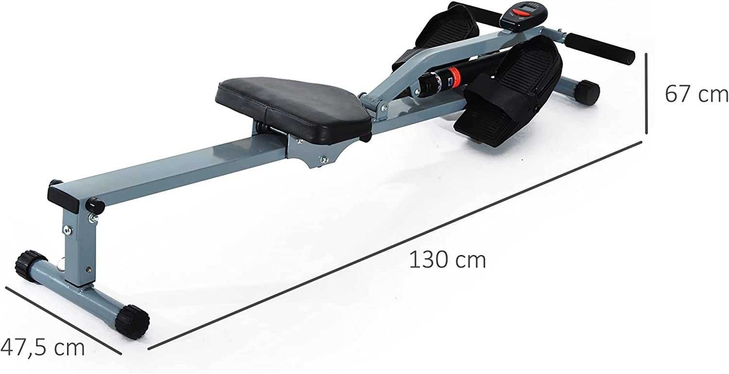 Máquina de Remo ajustável com ecrã LCD , carga 100 kg