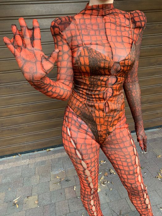 Strój damski Zara kostium na Halloween czerwony smok M-L