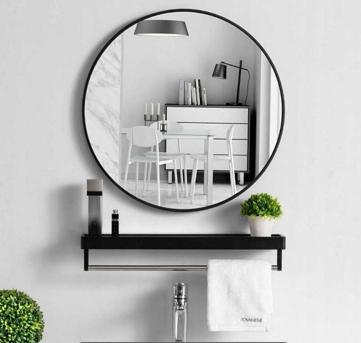 Nowe Lustro Okrągłe w Metalowej Ramie 50Cm i 60cm Ścienne Wiszące Loft