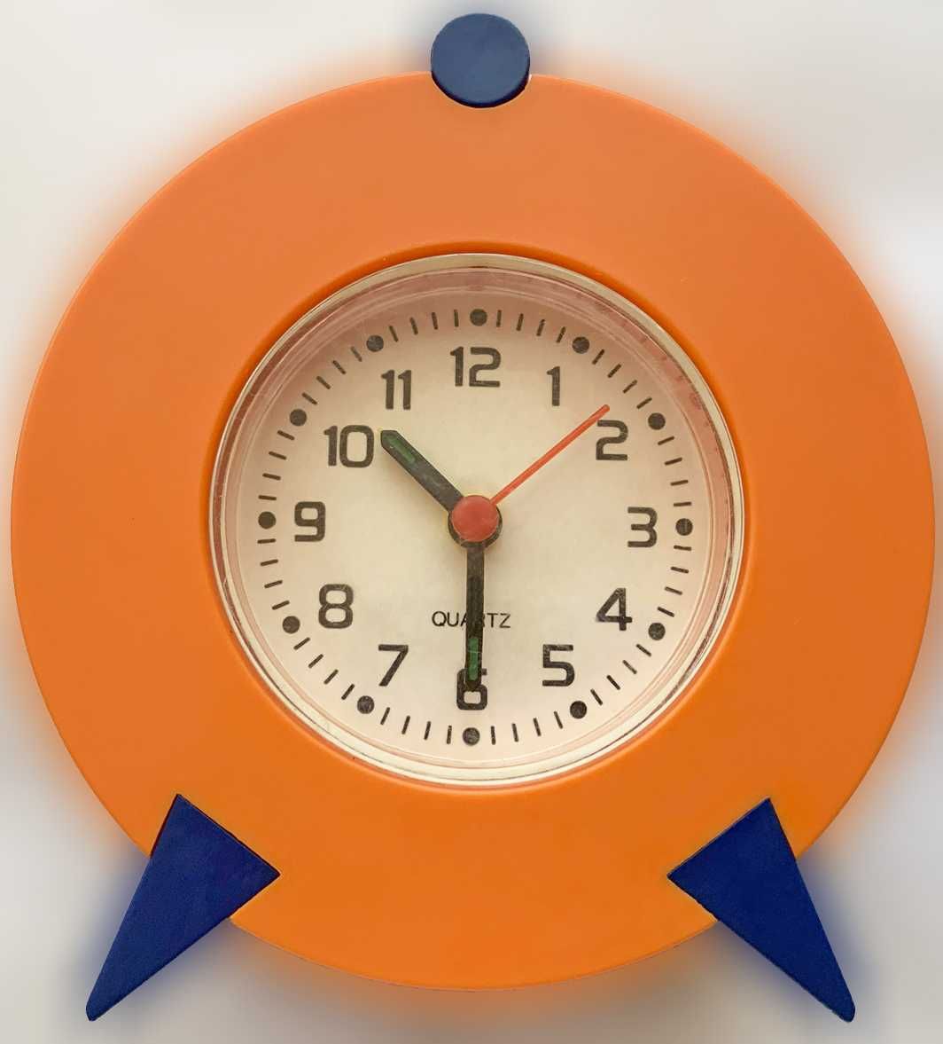 Relógio Despertador Laranja, Vintage, Novo